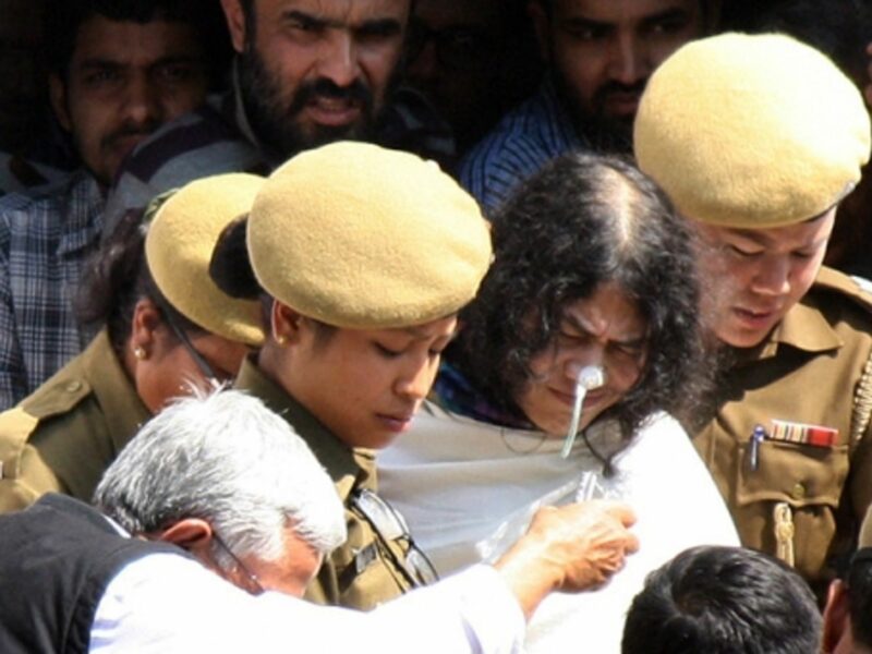Irom Sharmila, in white.