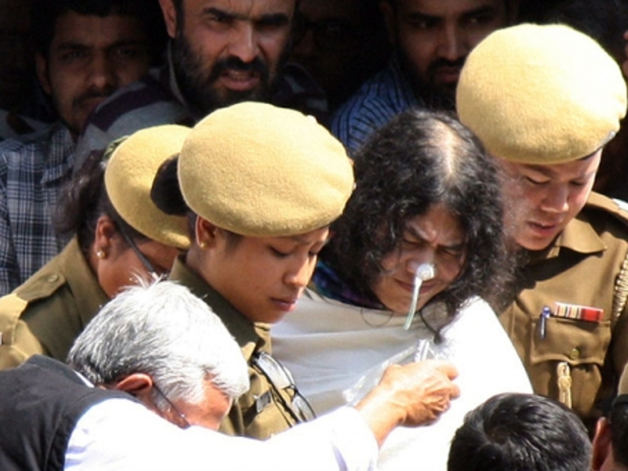 Irom Sharmila, in white.