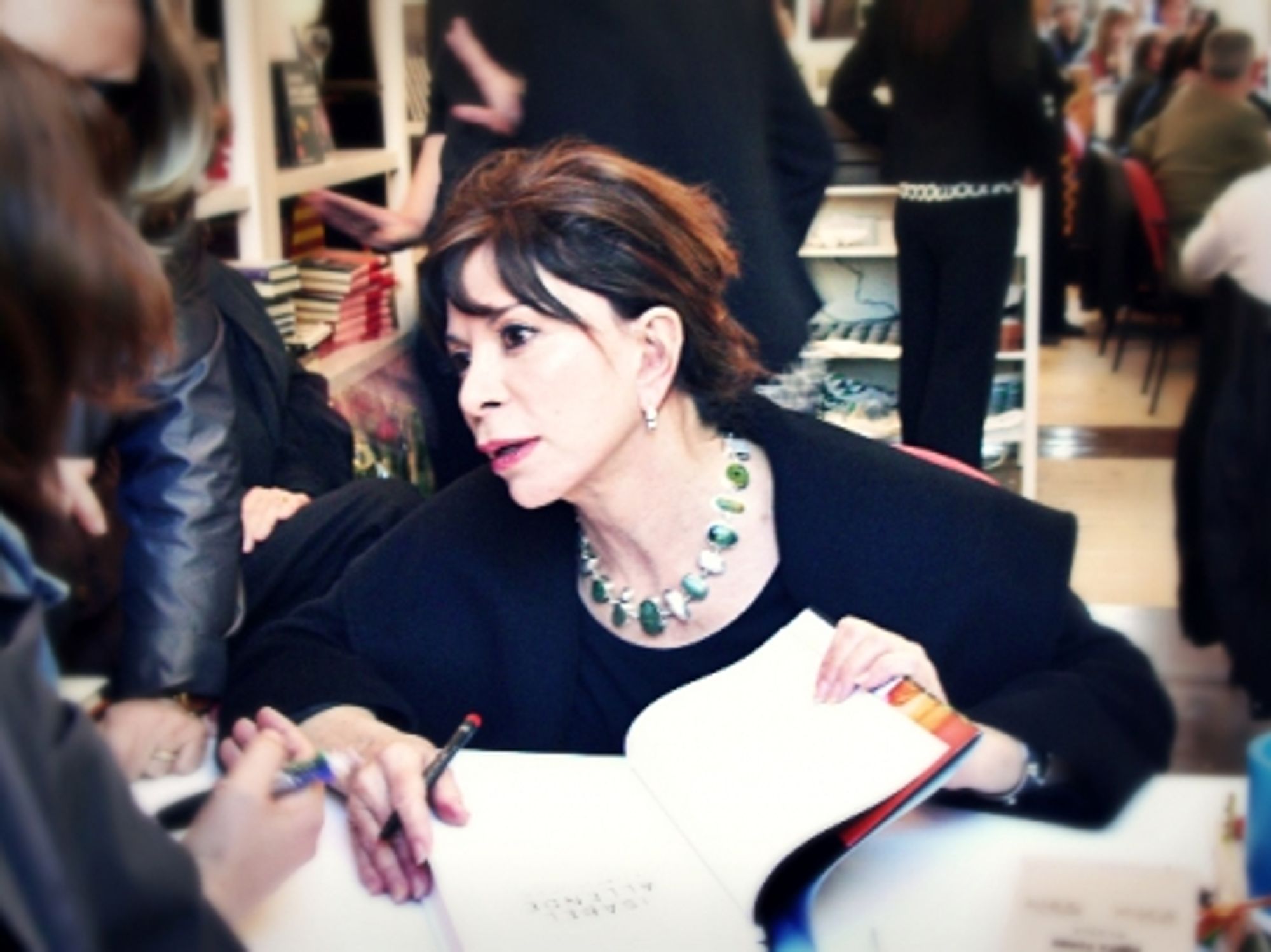 Isabel Allende at a book signing event