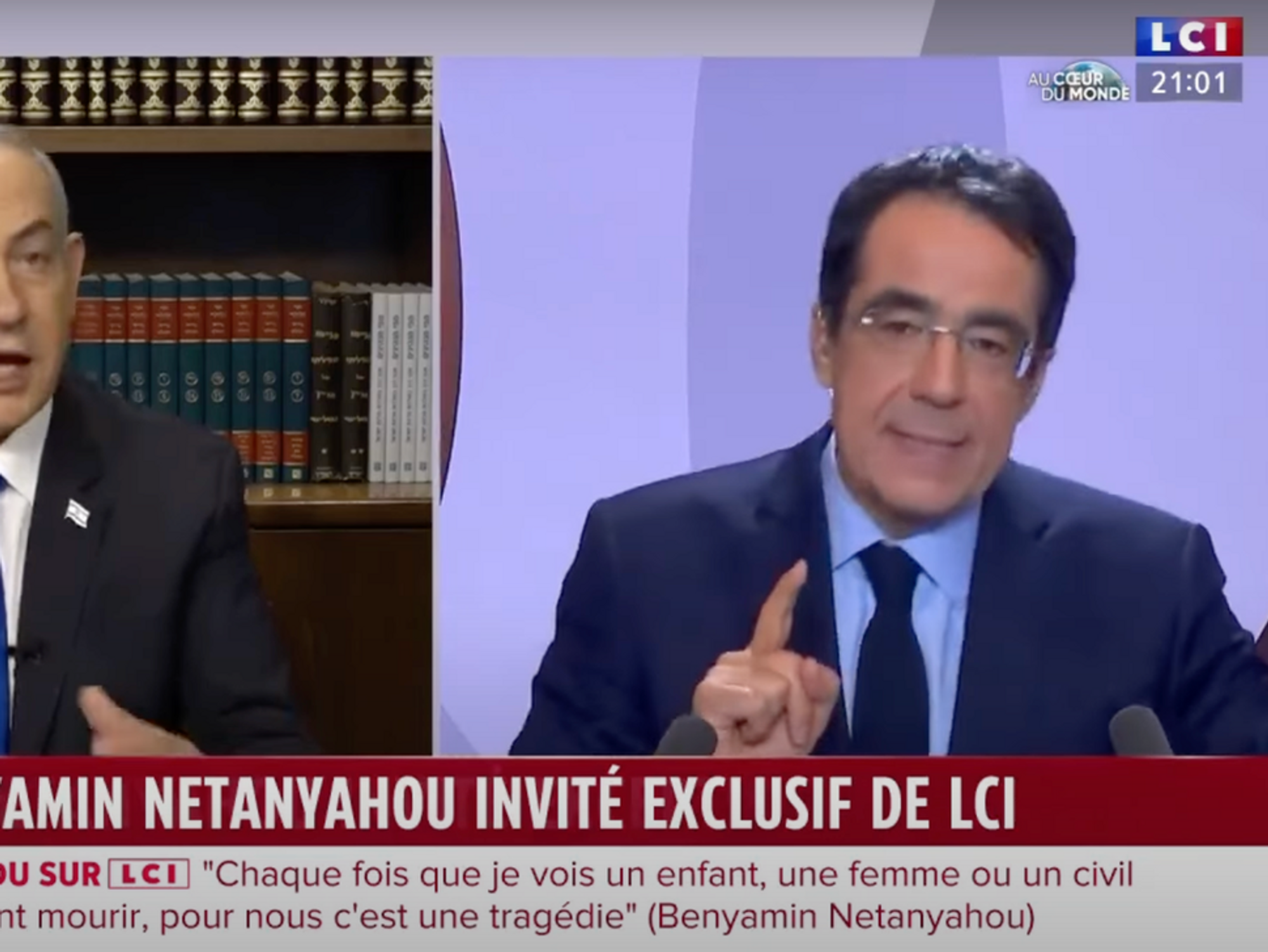 Israeli Prime Minister on French TV.