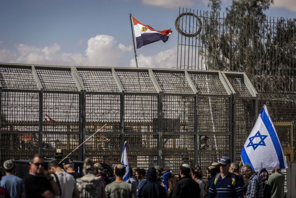 Israeli right-wing activists block the Nitzana Border Crossing between Israel and Egypt.