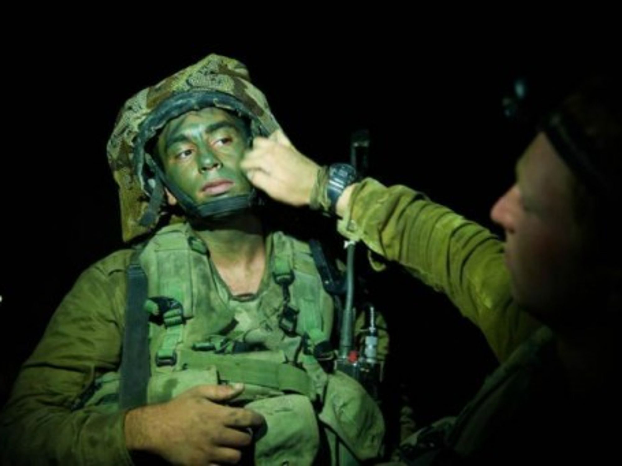 Israeli soldier preapring to enter Gaza on July 17.