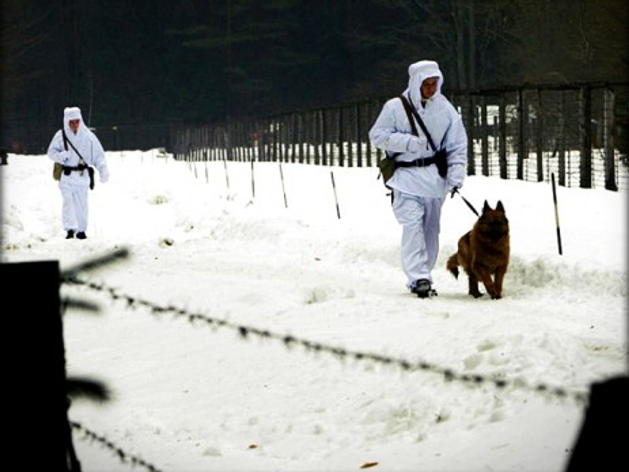 It can be a cold job at the border between Poland an Belarus