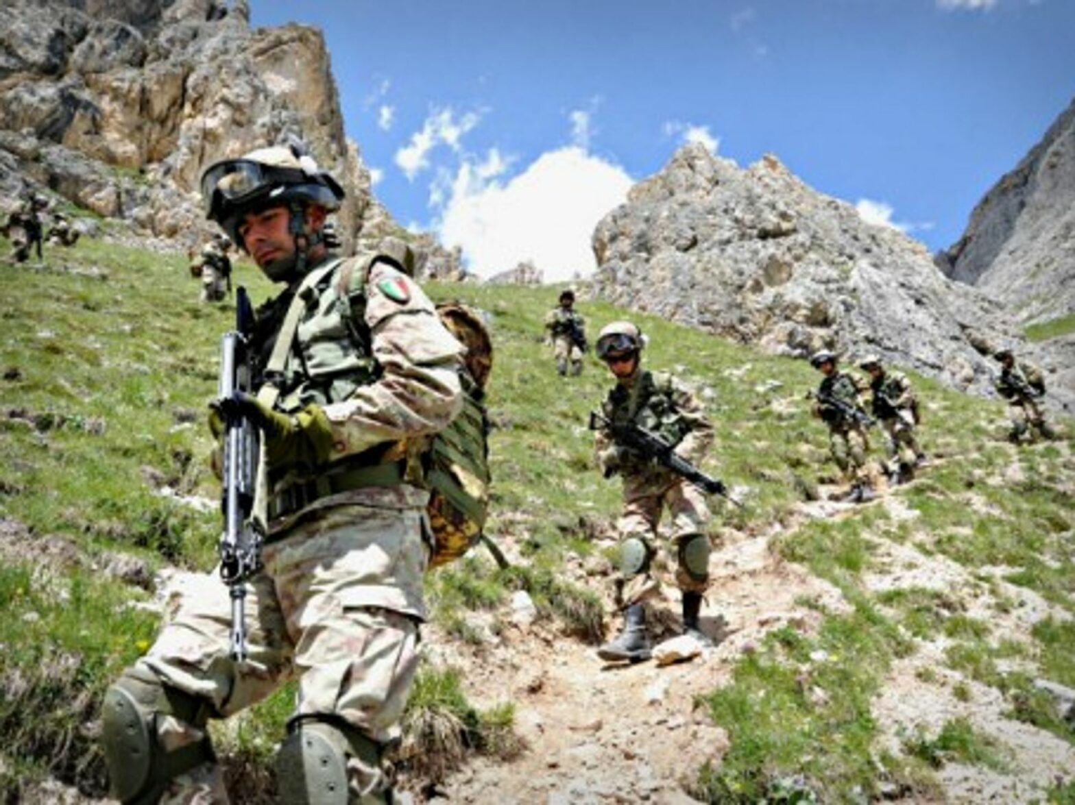 Italian soldiers training in northern Italy