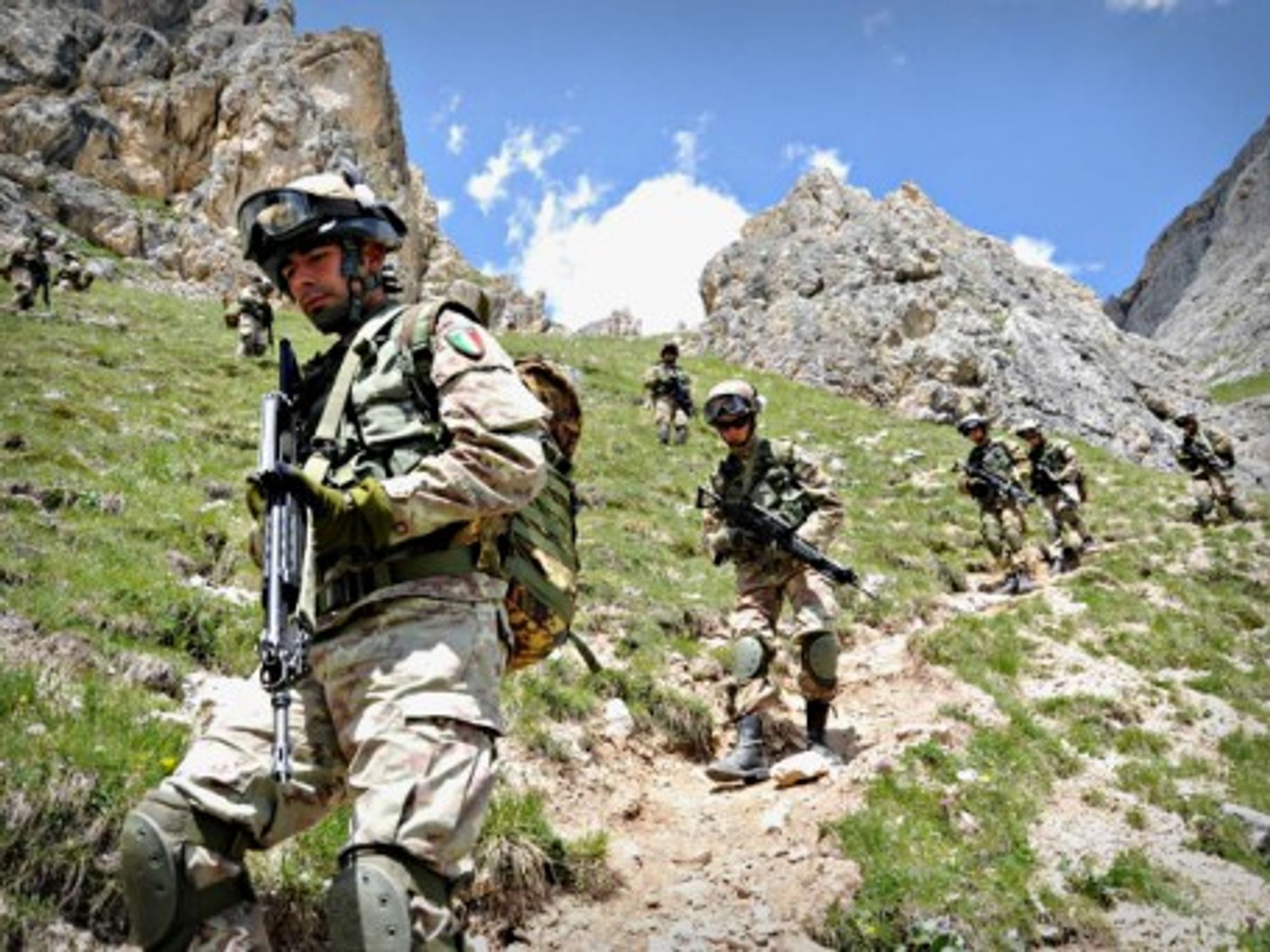 Italian soldiers training in northern Italy