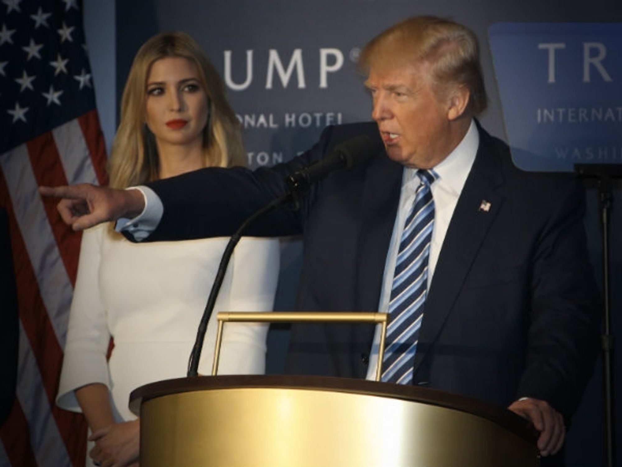 Ivanka and Donald Trump at the inauguration last month of their new Washington D.C. hotel