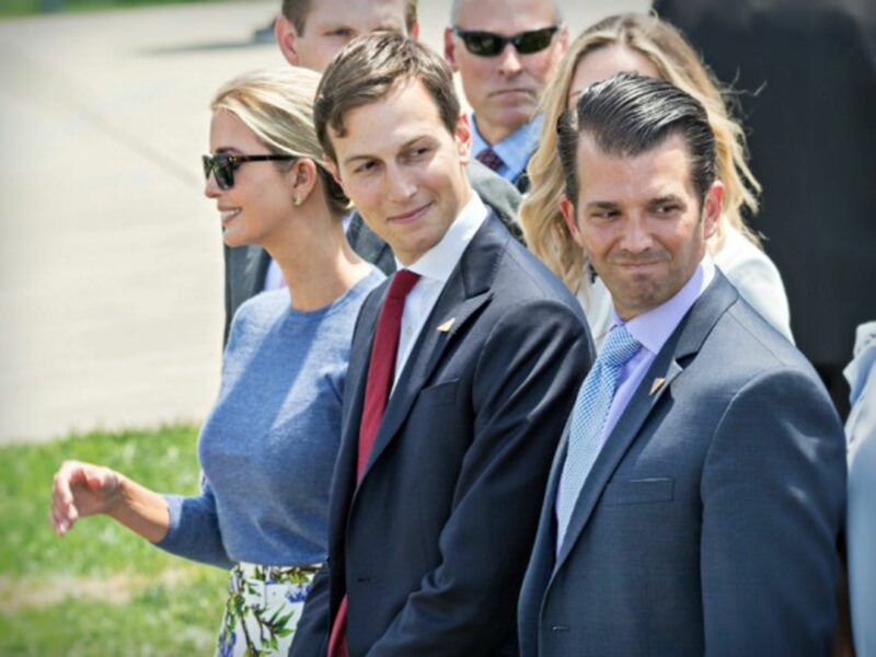 Ivanka Trump, Jared Kushner and Donald Trump, Jr