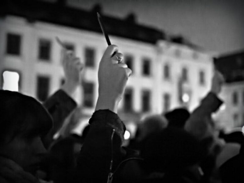 Jan. 7 silent march in Brussels in memory of the Charlie Hebdo victims.