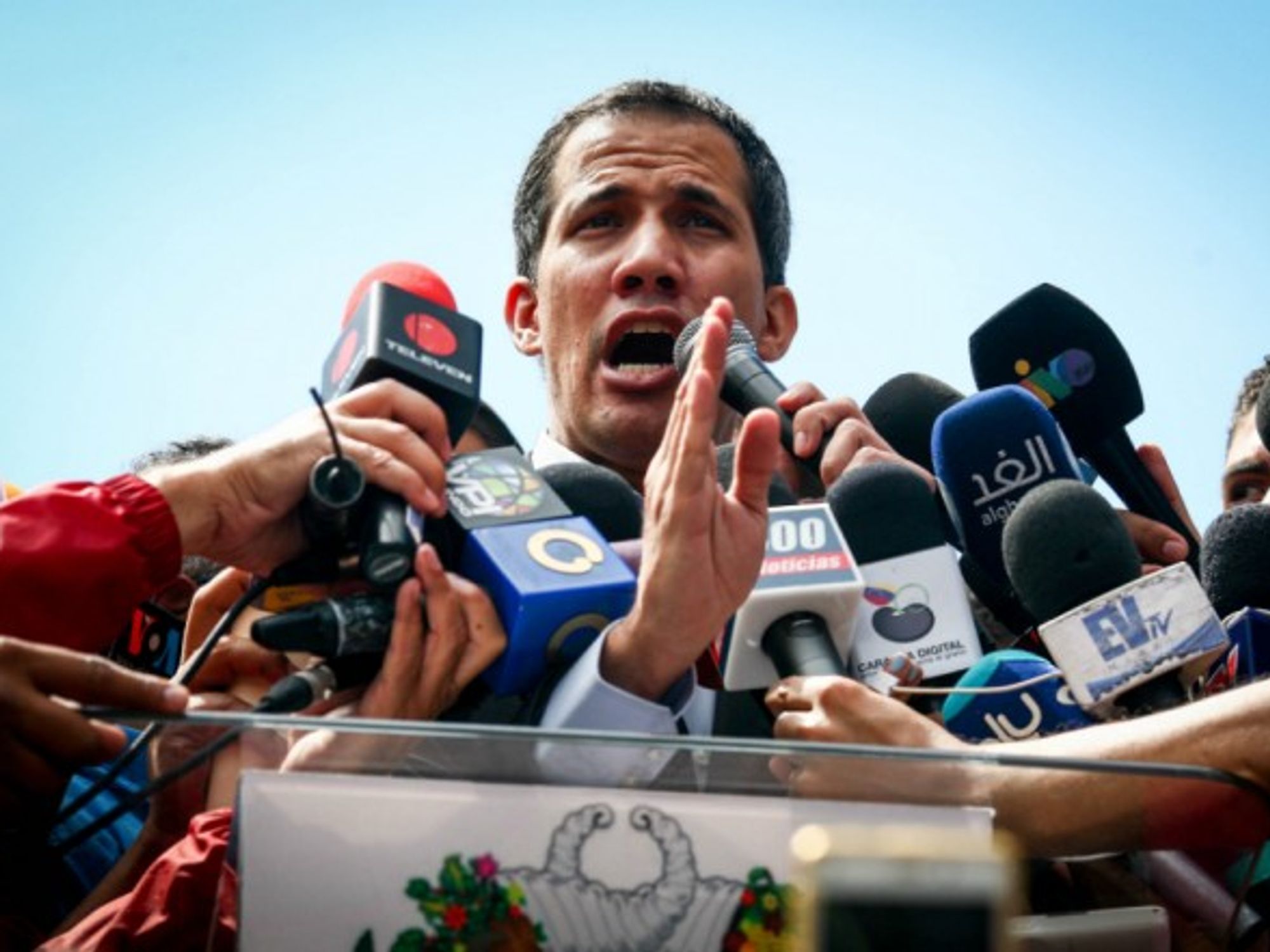 Jan Guaido in Caracas on Feb. 20