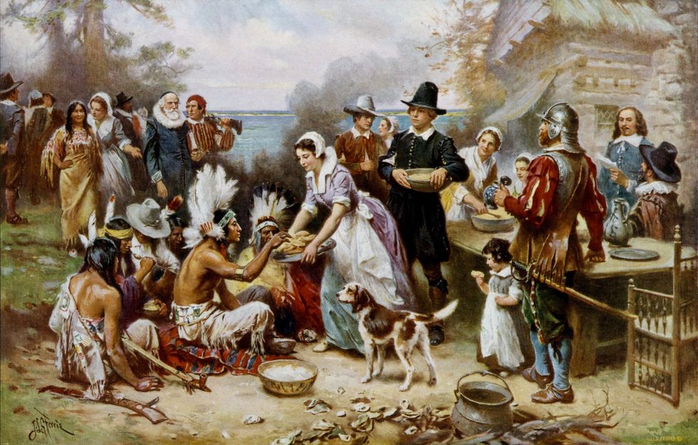 Jean Leon Gerome Ferris  : The First Thanksgiving, 1621