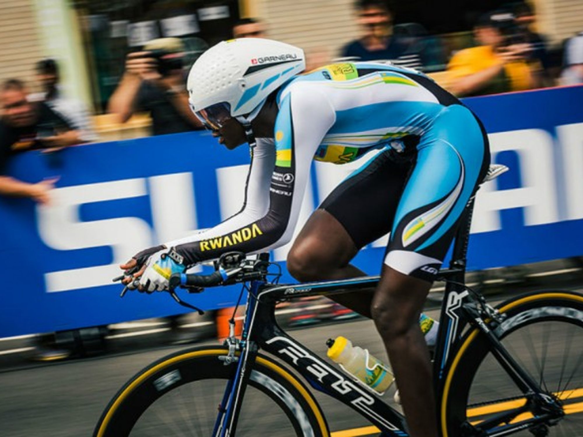 Jeanne D'arc Girubuntu at the UCI Bike Race 2015