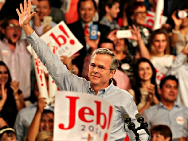 Jeb Bush announcing his candidacy for president on June 15 in Kendall, FL