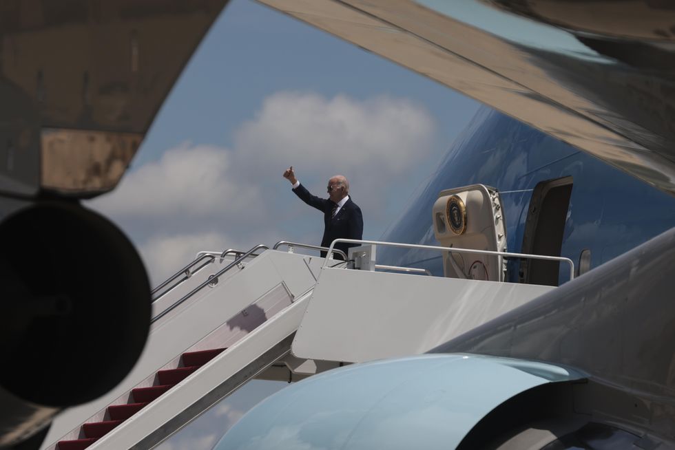 Joe Biden before leaving on his trip to Asia