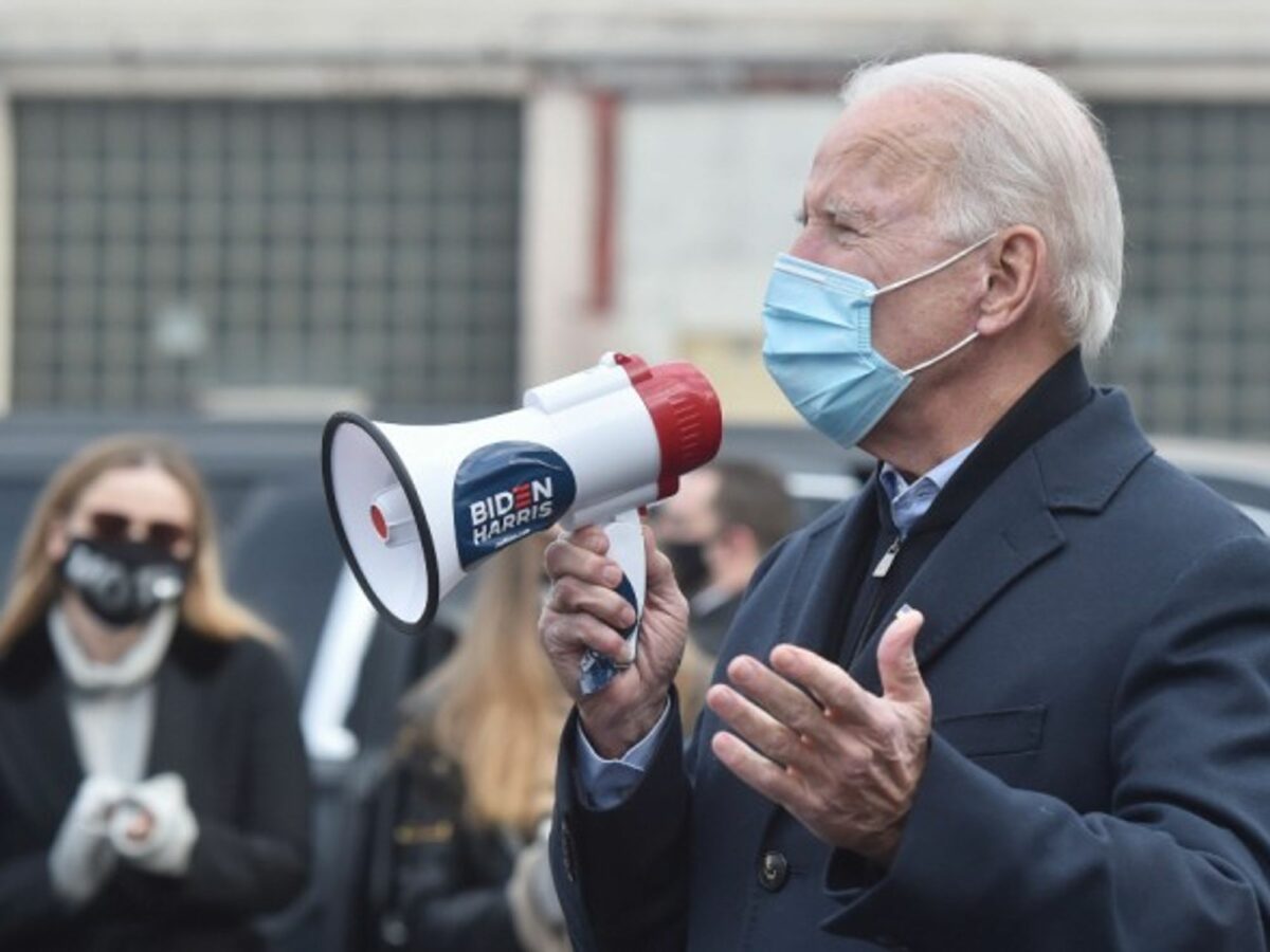 Joe Biden campaigning in Scranton in November 2020