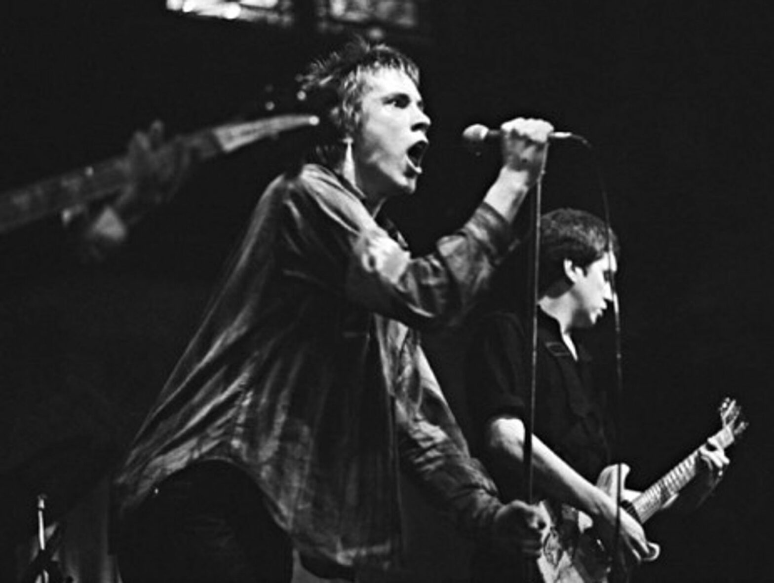 Johnny Rotten with the Sex Pistols in 1977