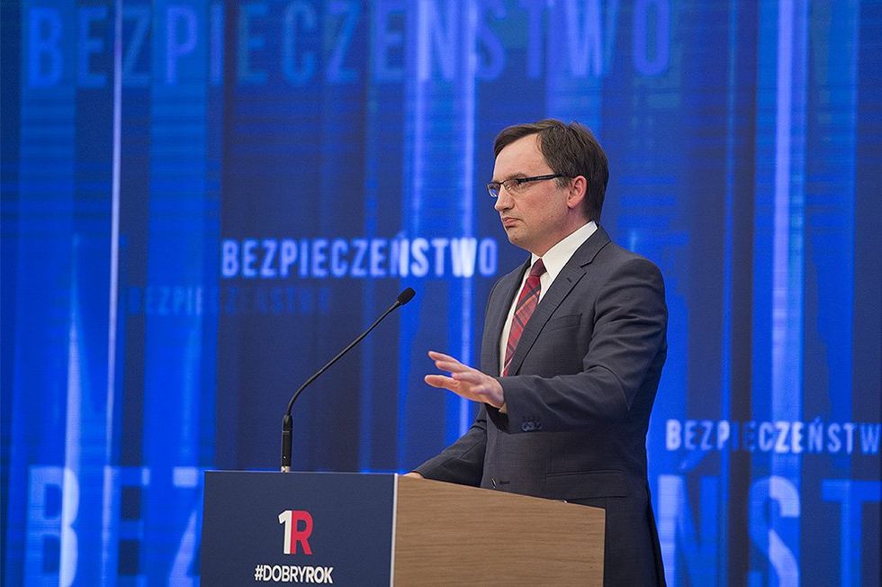 Justice Minister Zbigniew Ziobro at a ceremony.