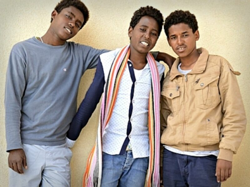 Kalab, Jon and Simon, young Eritrean migrants