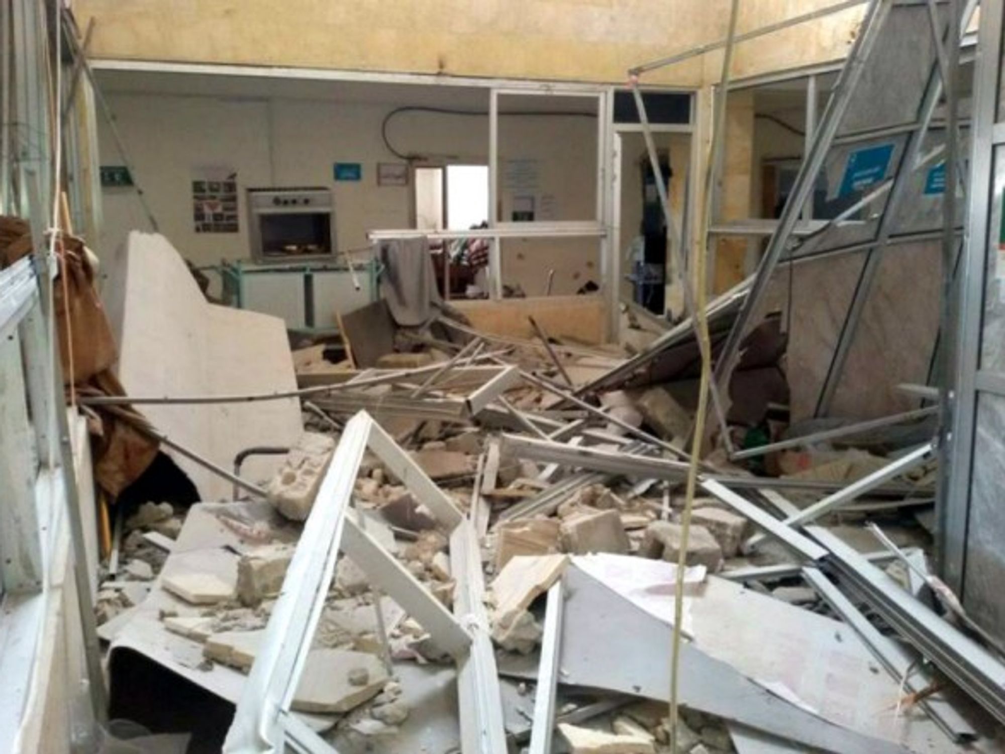 Kfr Nobol Hospital, ravaged by an airstrike