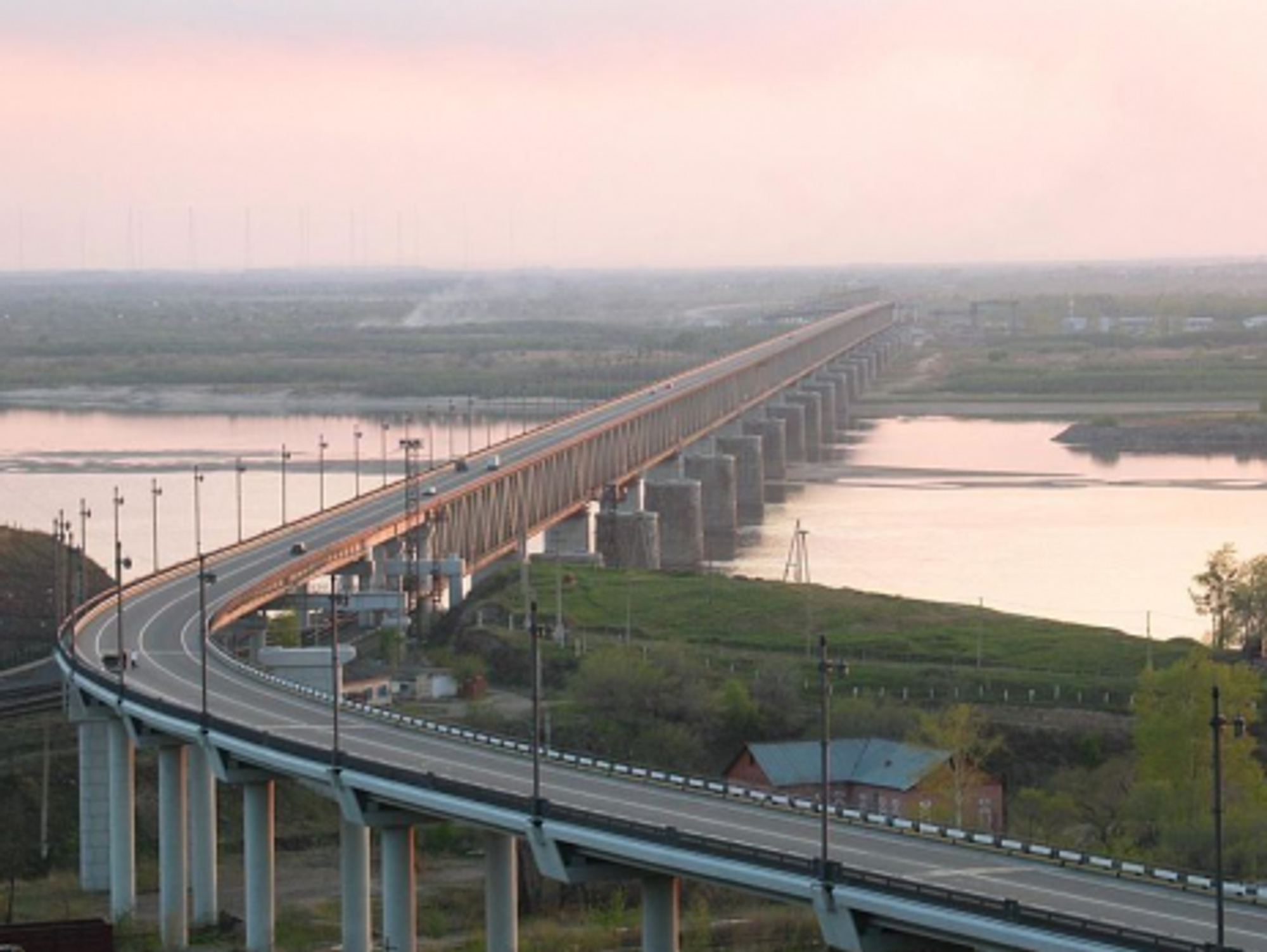 Khabarovsk Bridge over Amur river, near the Russian border with China