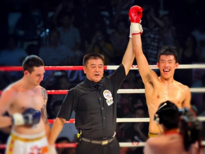 Kickbox victory is sweet.