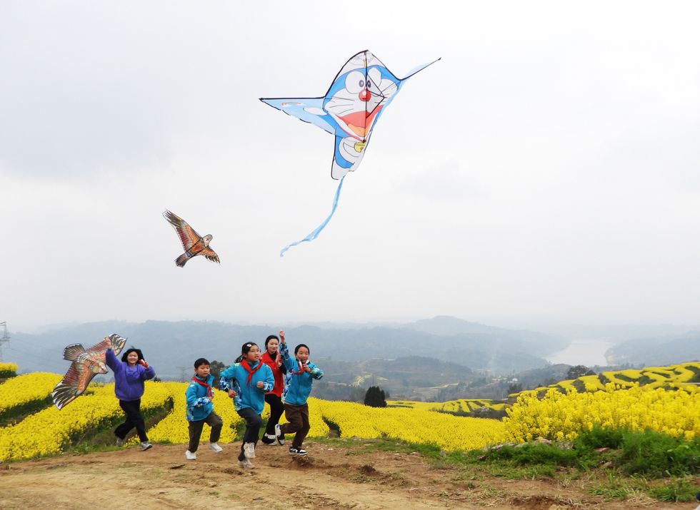 Kite flying in southwest China
