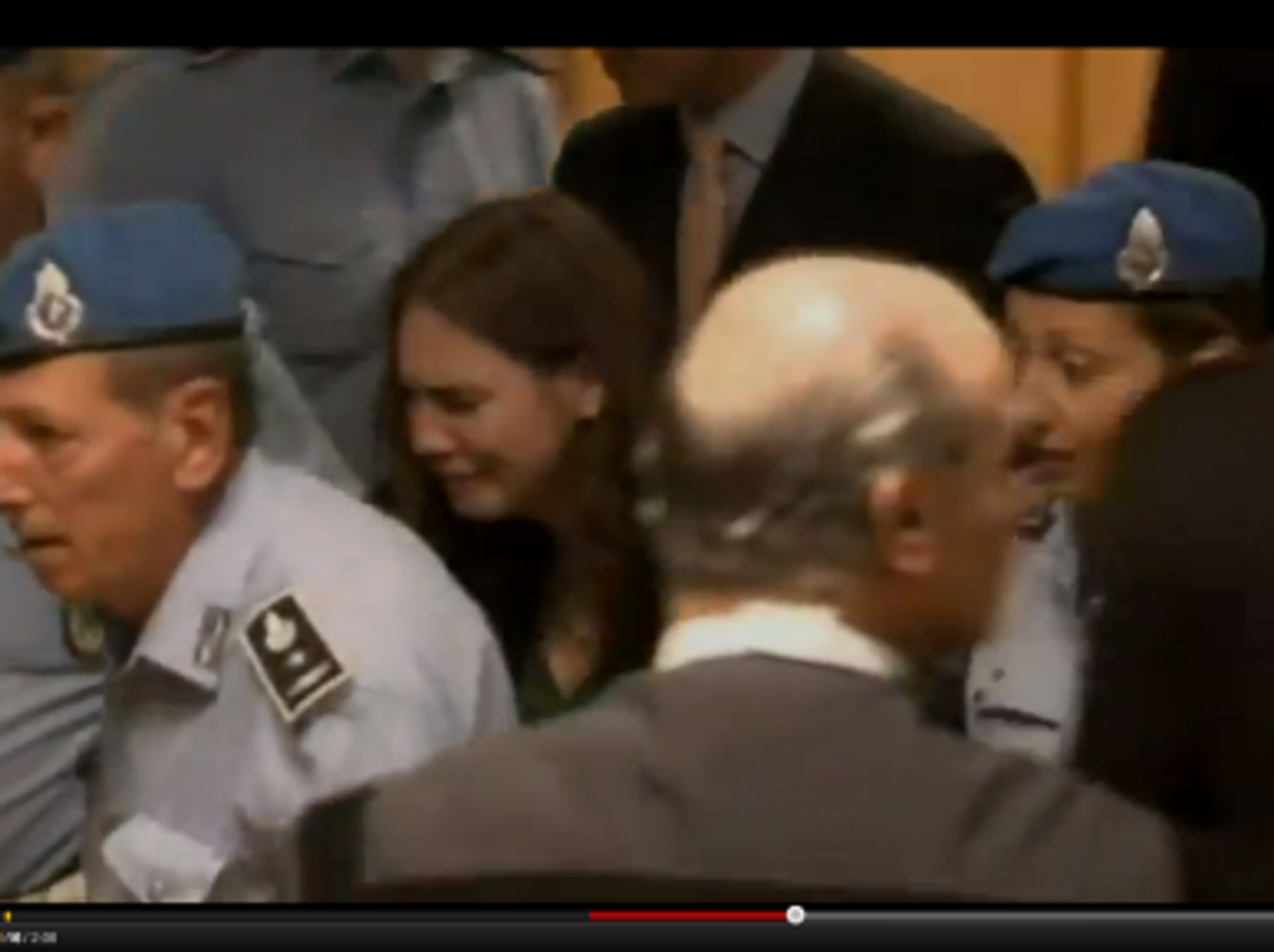 Knox leaving the court after the Monday's verdict