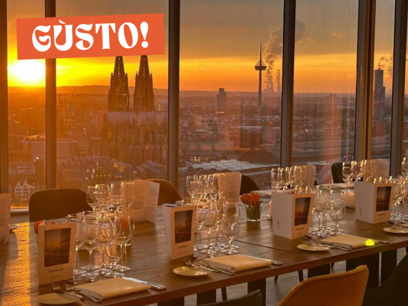 KölnSKY restaurant, overseeing Cologne.
