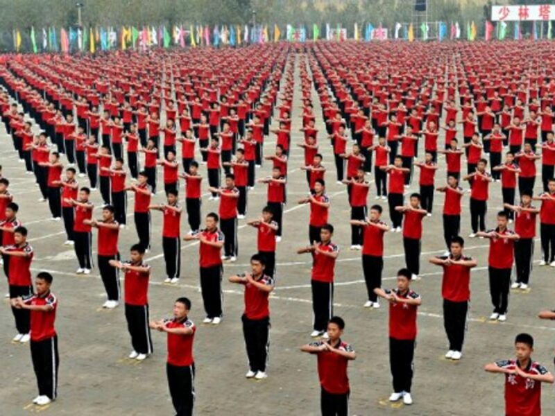 Kung Fu students at the 10th Zhengzhou International Shaolin Wushu Festival