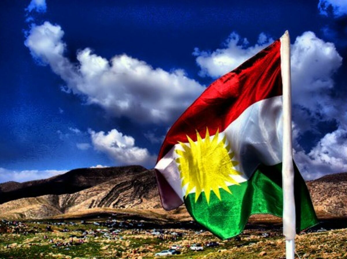 Kurdish flag flies bright