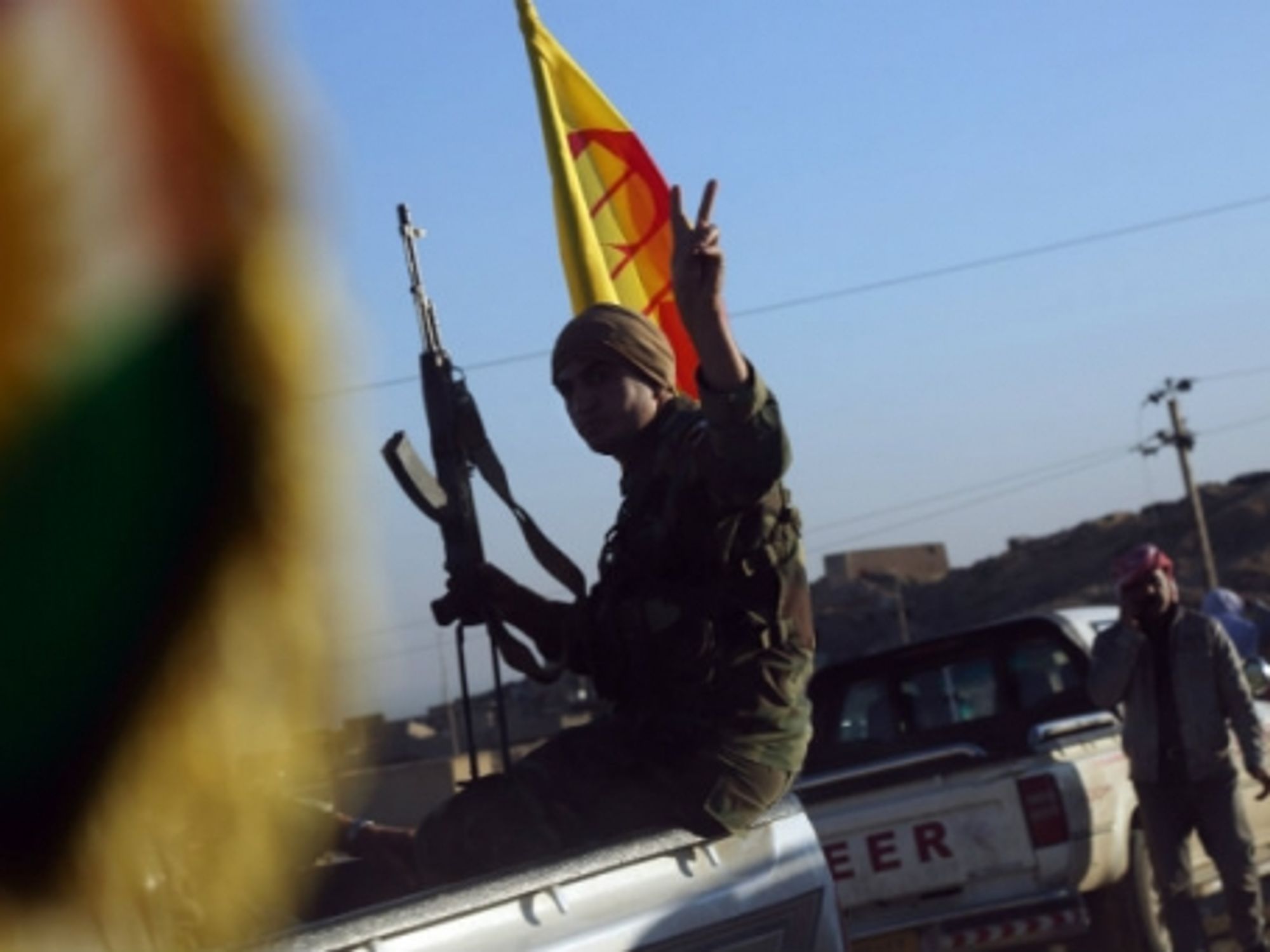 Kurdish troops liberate the town of Sinjar, Iraq