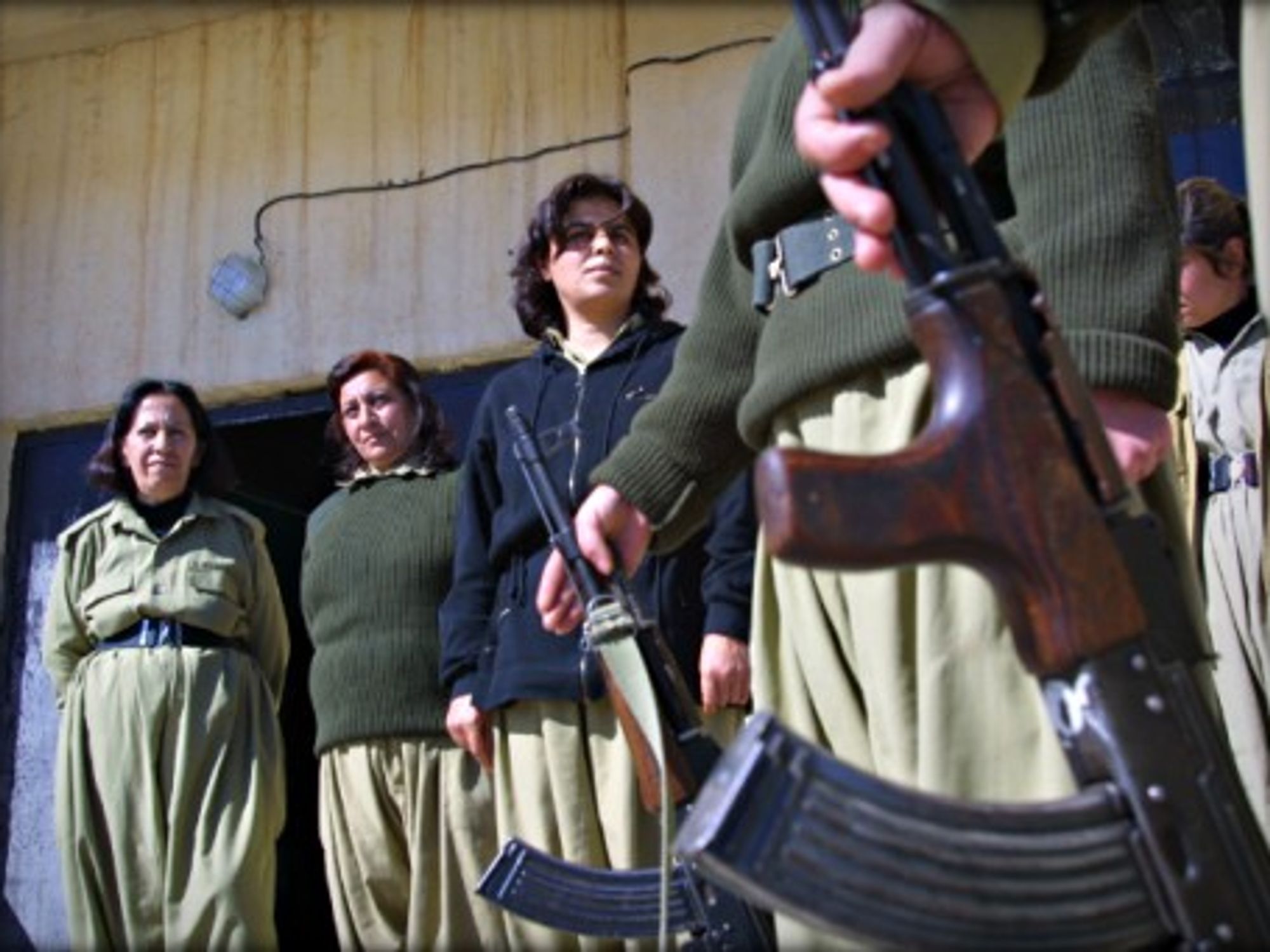Kurdish women training to be fighters.