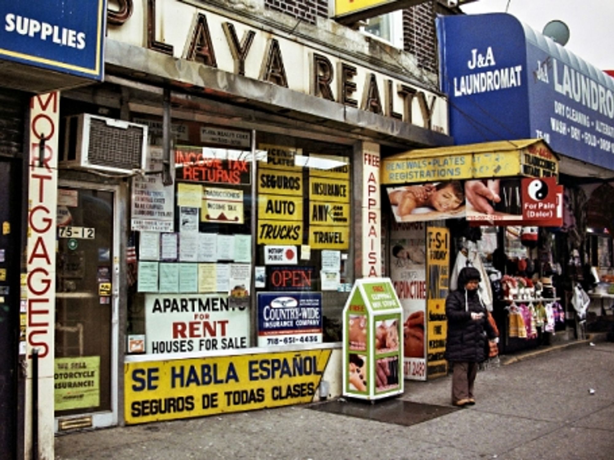 Latino neighborhood in Jackson Heights, Queens, NYC