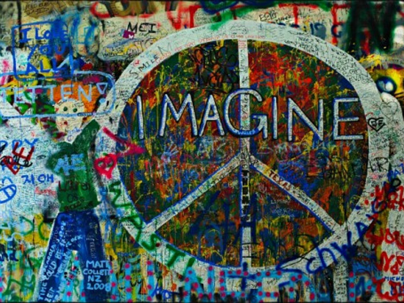 Lennon Wall in Prague, Czech Republic
