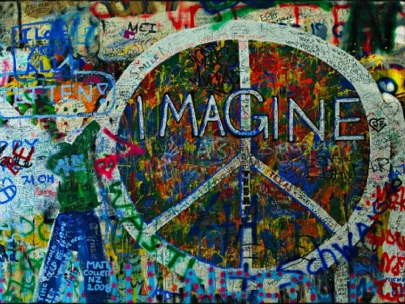 Lennon Wall in Prague, Czech Republic