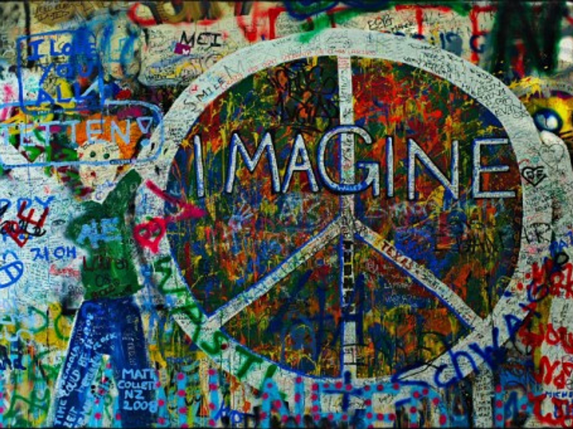 Lennon Wall in Prague, Czech Republic
