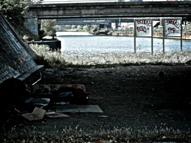 Living under a bridge in northern France