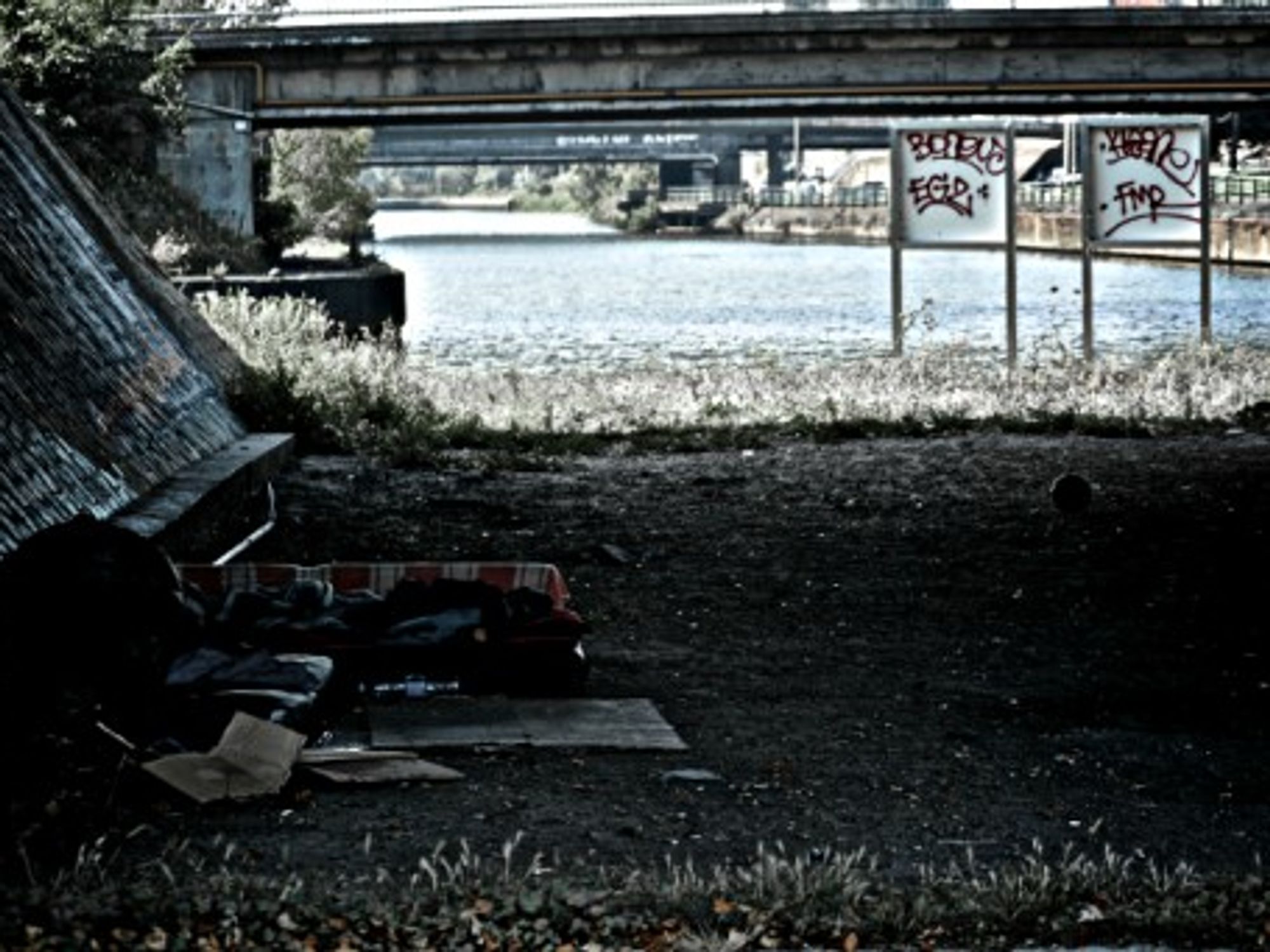 Living under a bridge in northern France