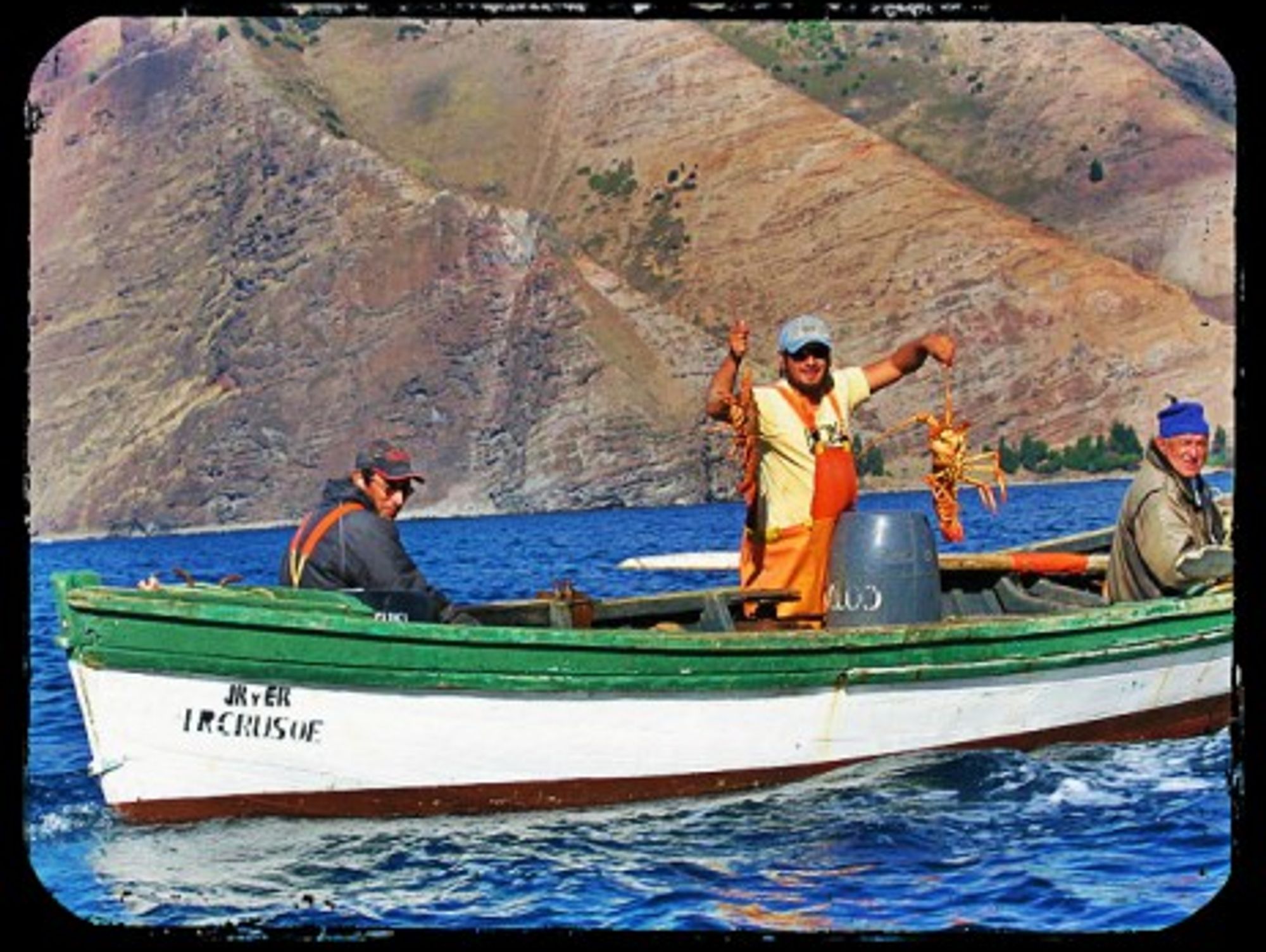 Lobster fishermen in the Juan Fernandez Archipelago, Chile