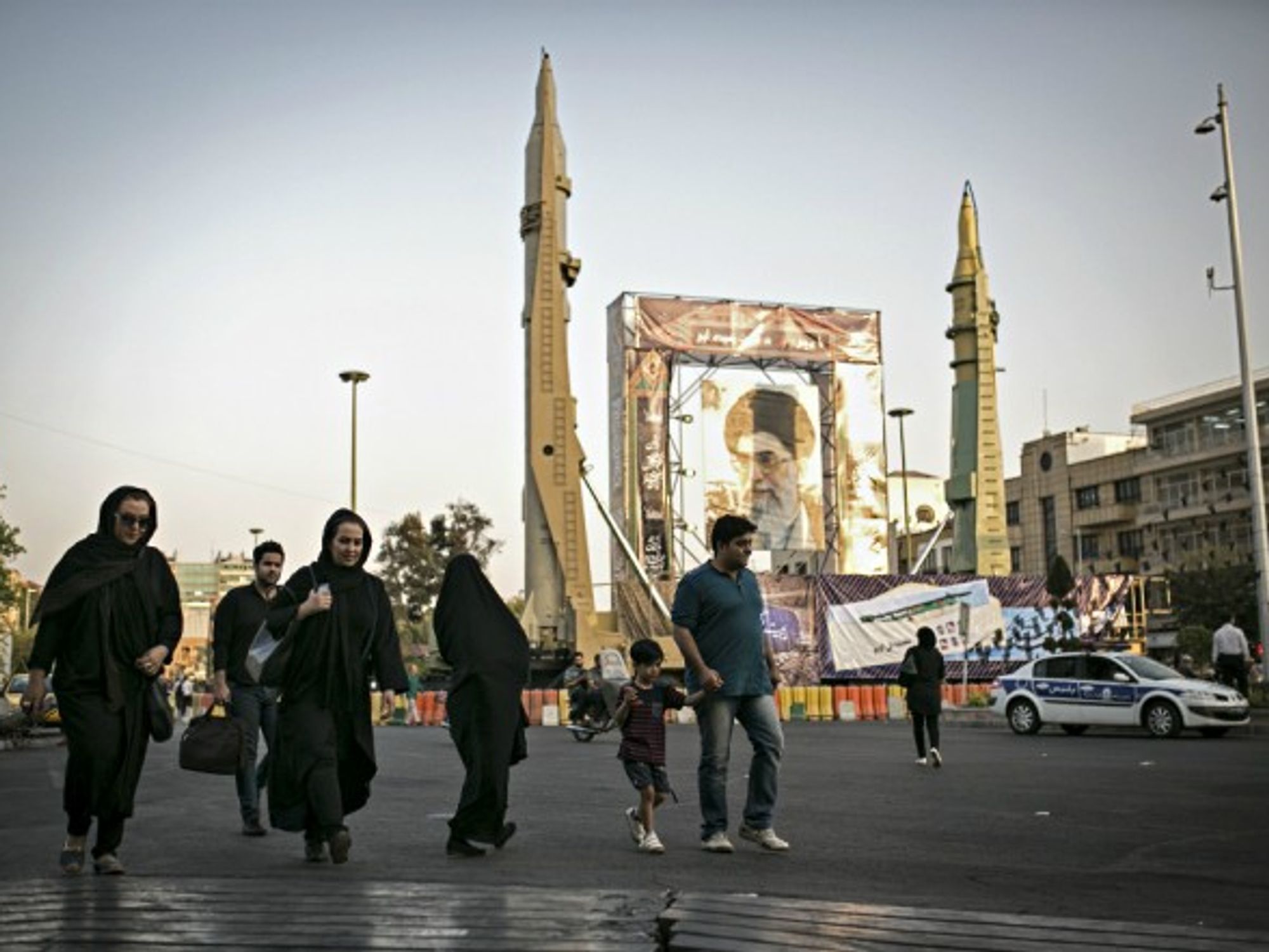 Long-range missiles on display in Tehran