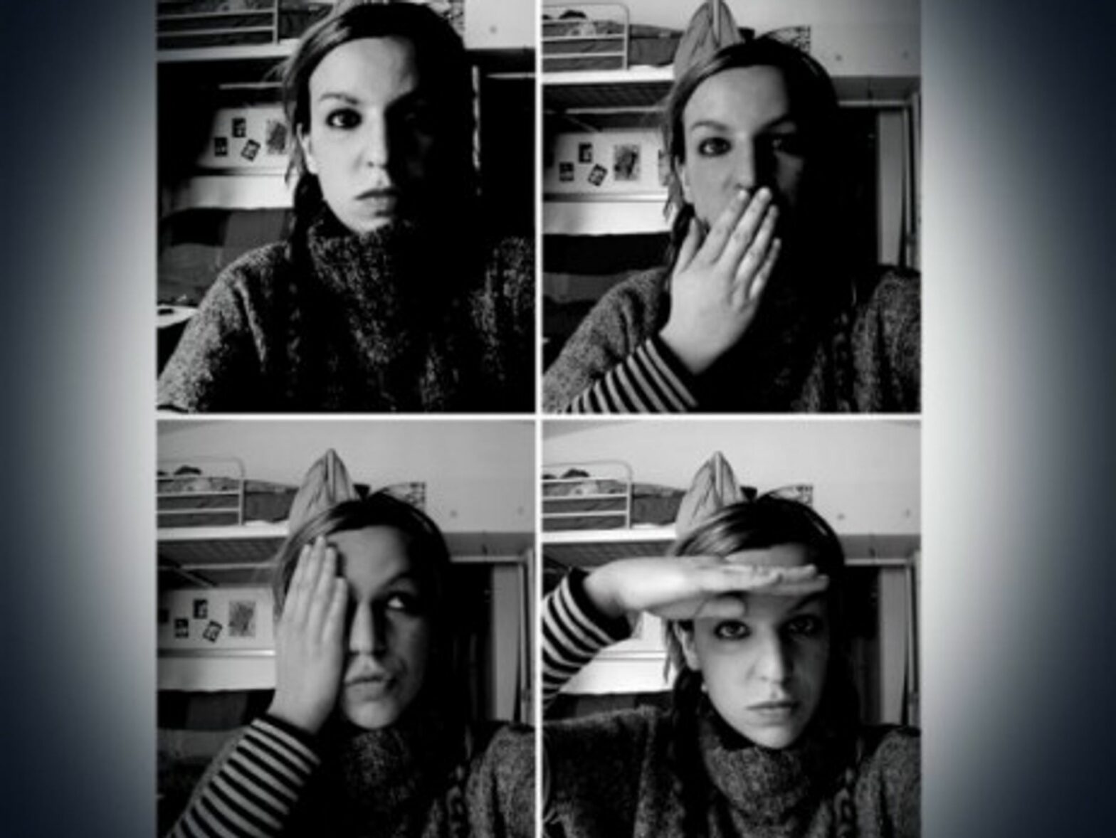 Look, silence, wink, salute