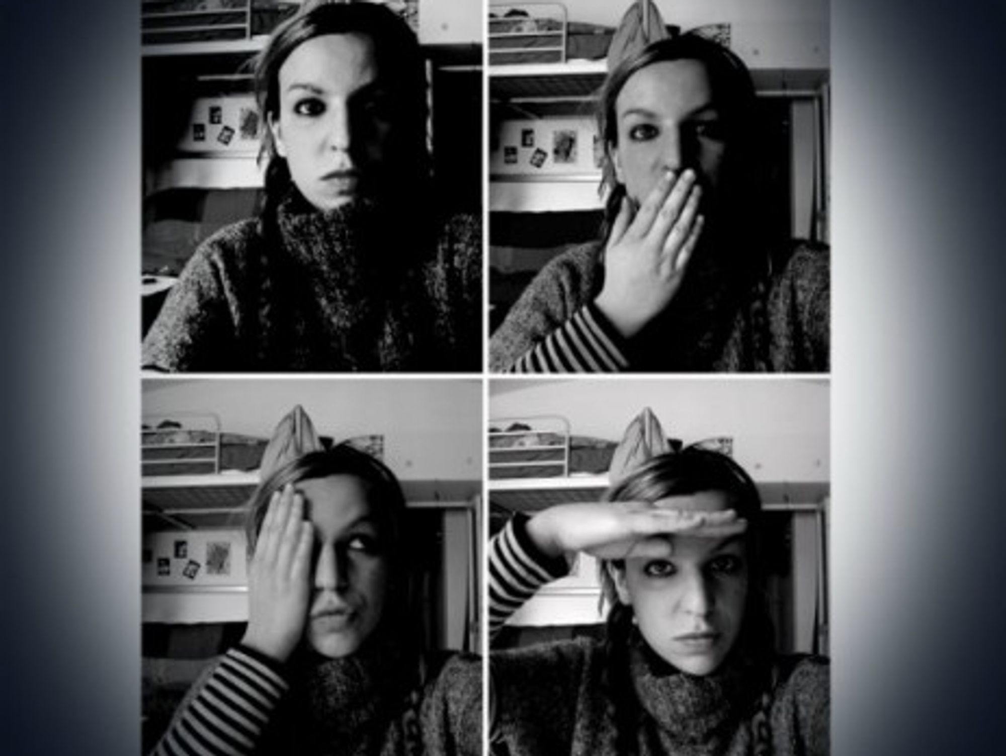 Look, silence, wink, salute