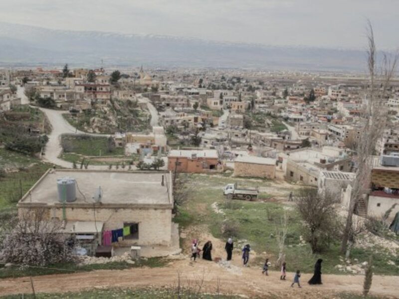 Looking down on the city of Britel, in the Bekaa Valley.