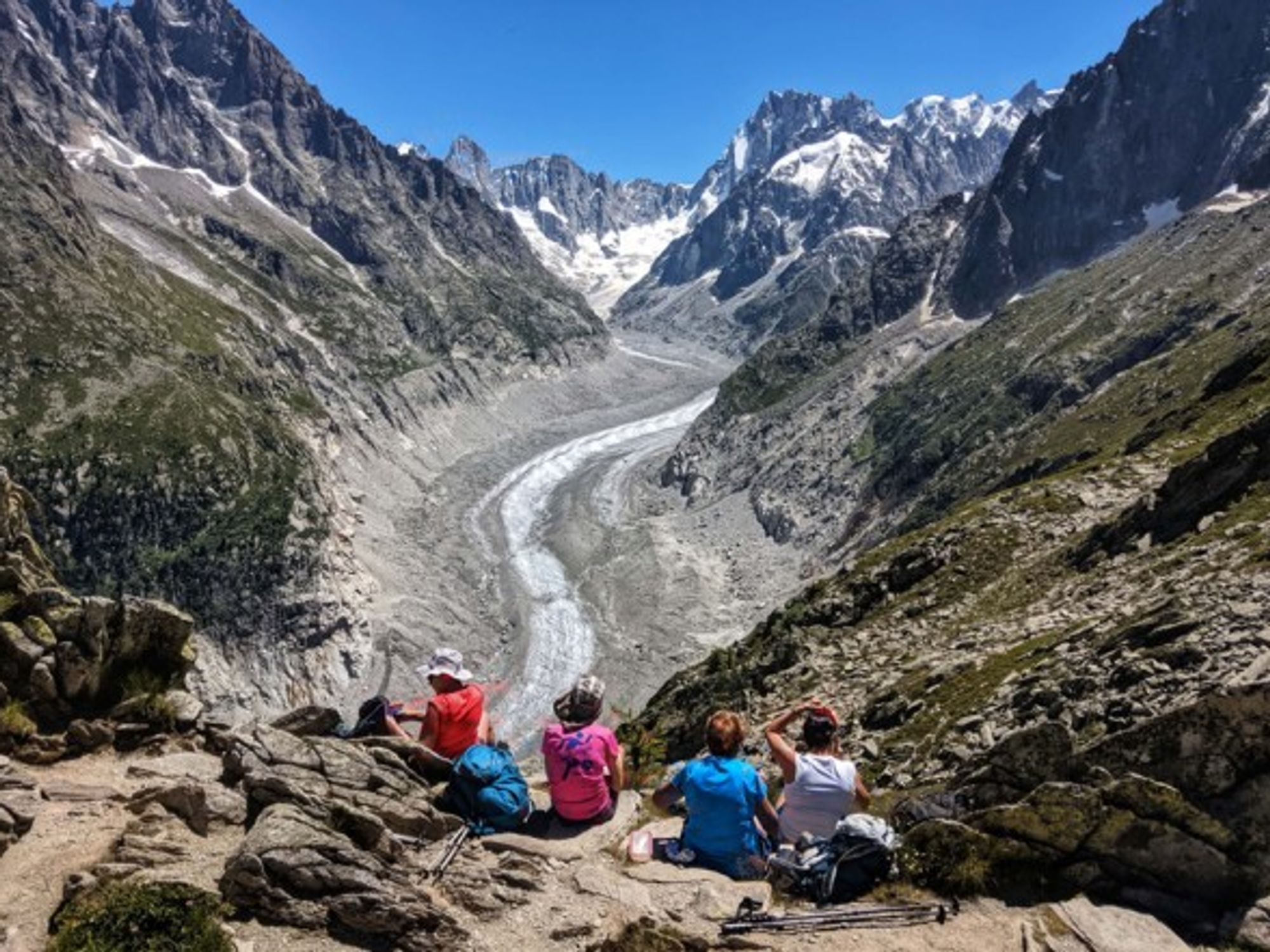 Looking over at the Mer de Glace