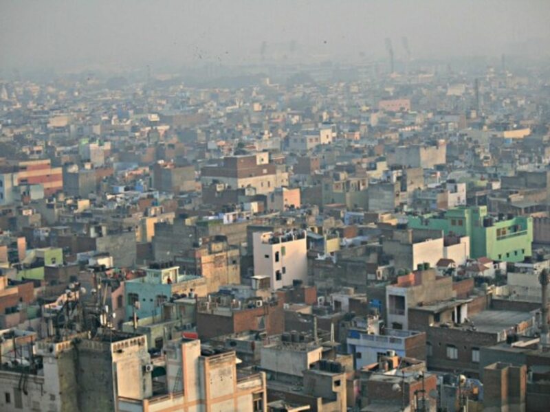 Looking smoggy south of Delhi