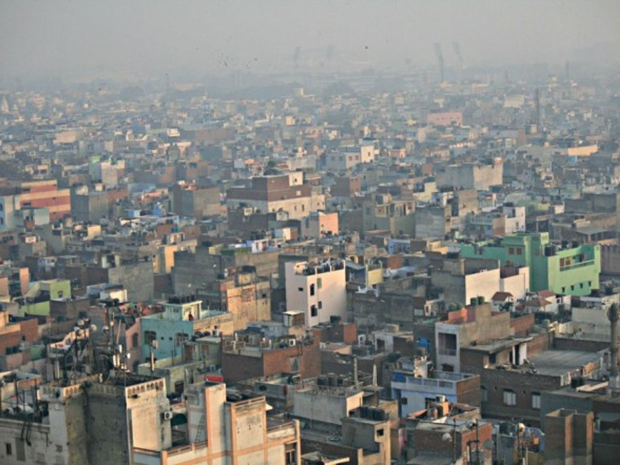 Looking smoggy south of Delhi