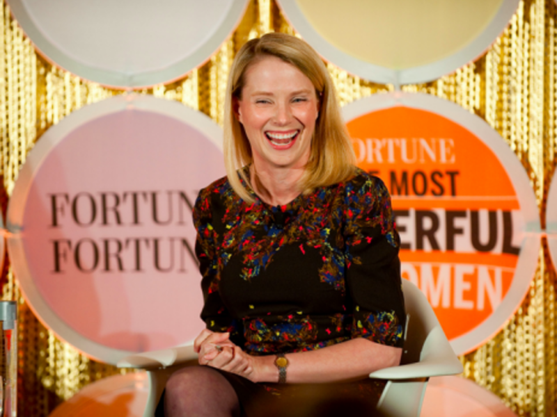 Lucky Woman: Yahoo boss Mayer, pictured last month