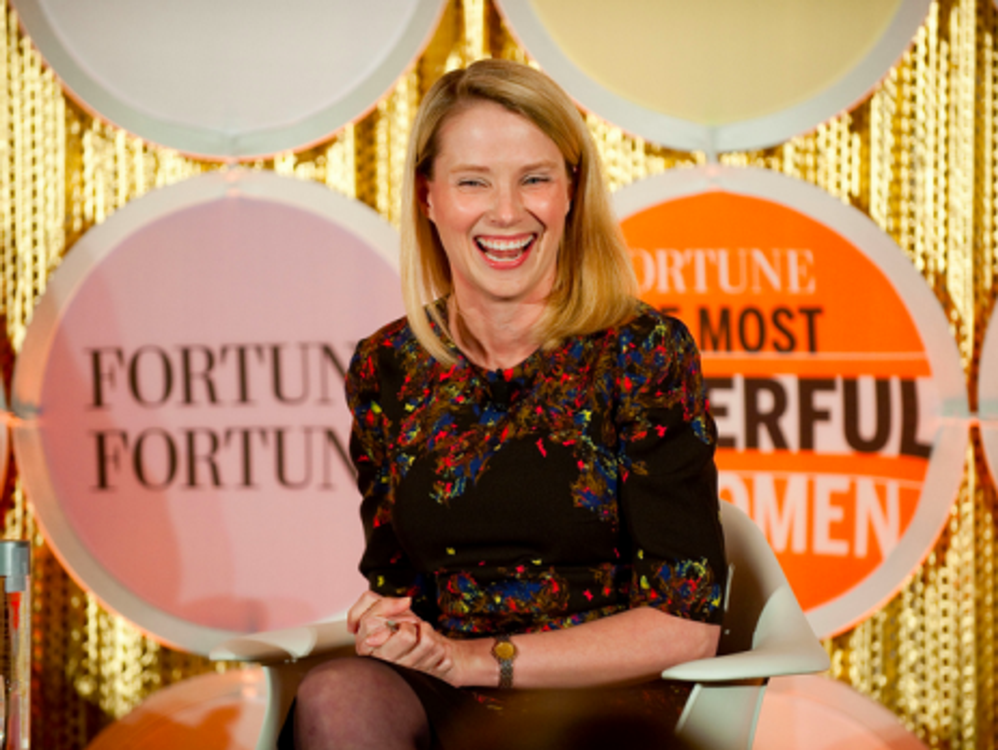 Lucky Woman: Yahoo boss Mayer, pictured last month