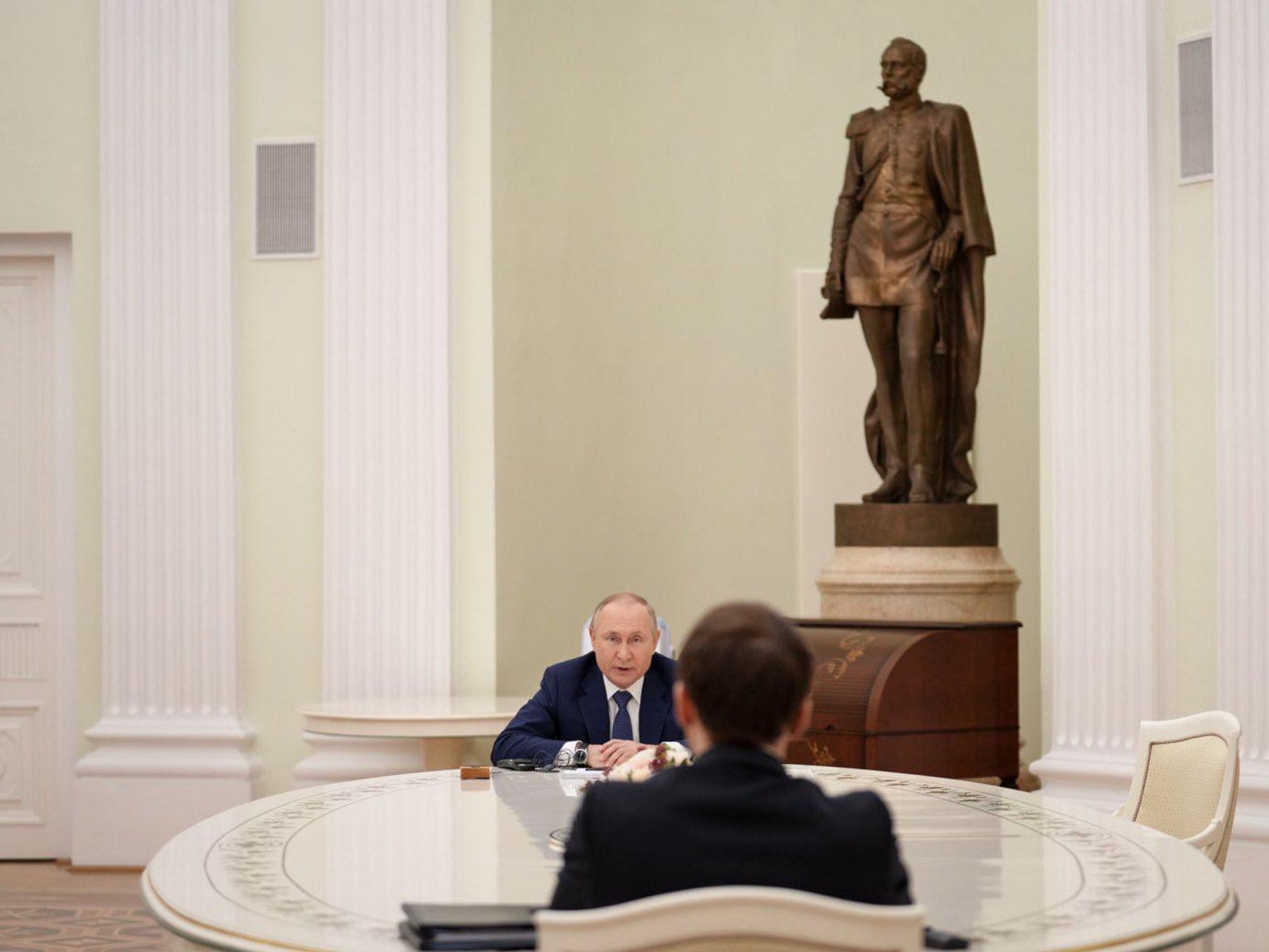 Macron hold talks with Putin at the Kremlin on Monday, as part of a diplomatic efforts to defuse the tensions around Ukraine