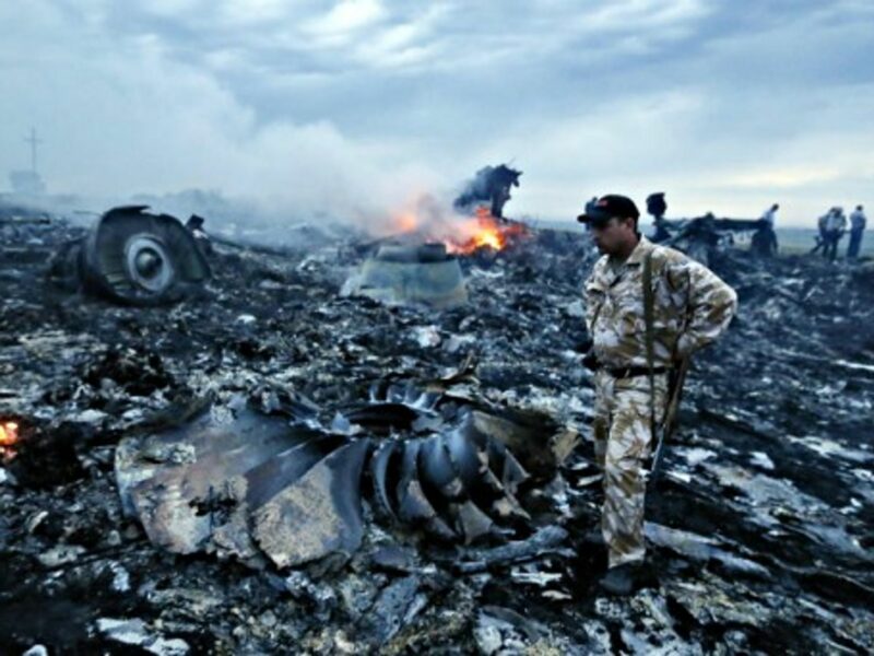 Malaysia Airlines Flight 17 crash site in eastern Ukraine.