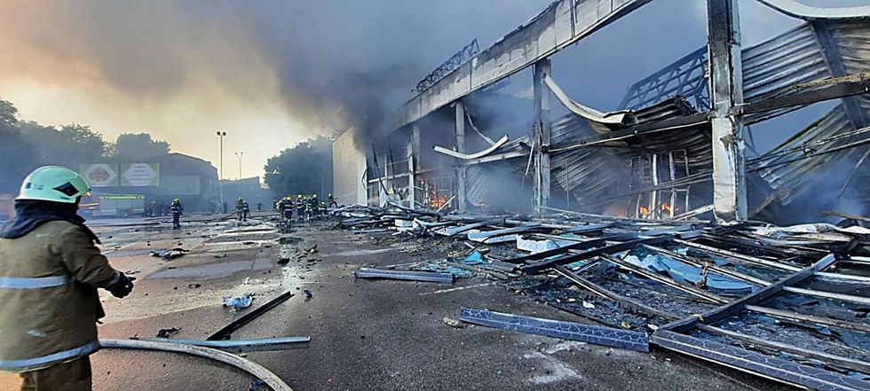 Mall destroyed by Russian missiles